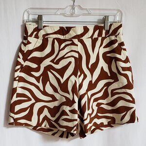 Spanx - Brown and Tan Animal Print Shorts. Size XS